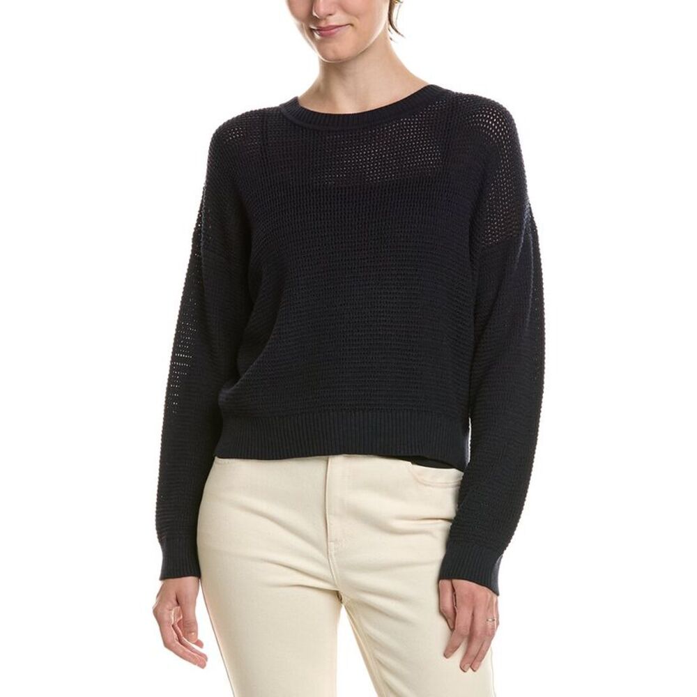 Eileen Fisher Womens Crewneck Sweater, Navy